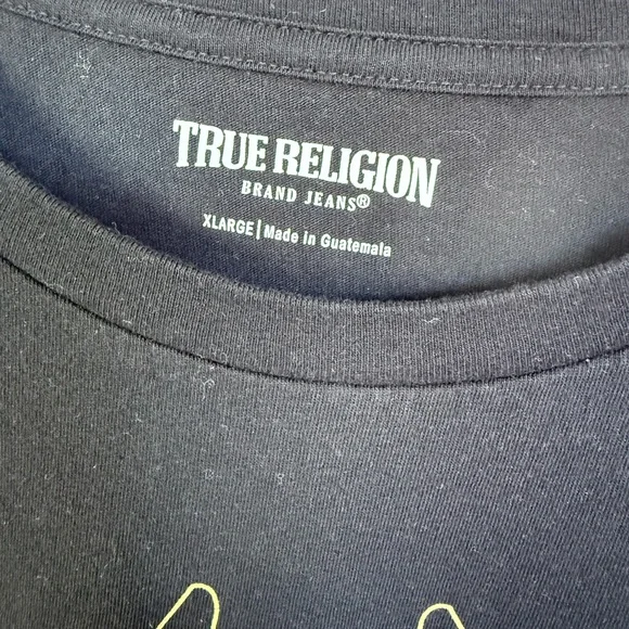 True Religion Black Graphic Logo T-Shirt Size L - Picture 3 of 4